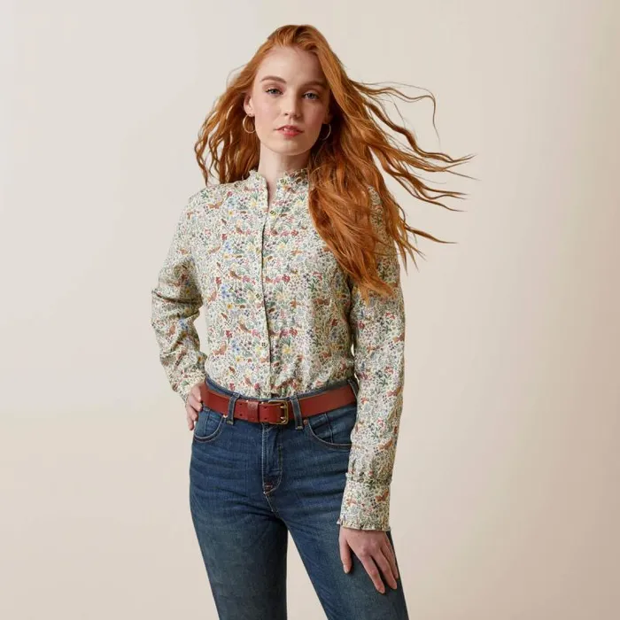Women TShirts and Tops Ariat Clarion Blouse Bird Print