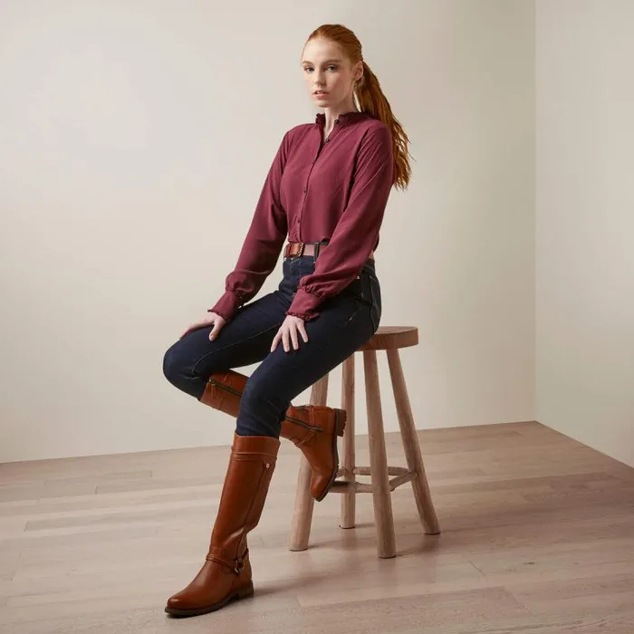 Women TShirts and Tops Ariat Clarion Blouse Tawny Port Women TShirts and Tops Ariat Clarion Blouse Tawny Port