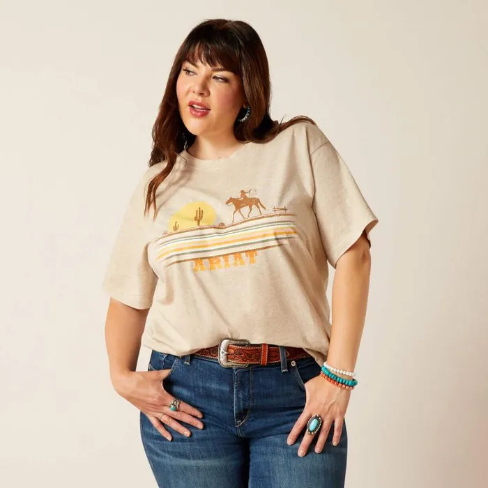 Women TShirts and Tops Ariat Cowgirl Desert TShirt Oatmeal Heather Women TShirts and Tops Ariat Cowgirl Desert TShirt Oatmeal Heather