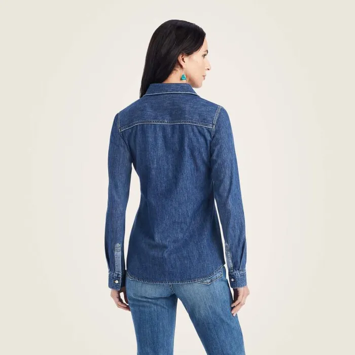 Women TShirts and Tops Ariat Farriday Denim Shirt Bluelight Women TShirts and Tops Ariat Farriday Denim Shirt Bluelight