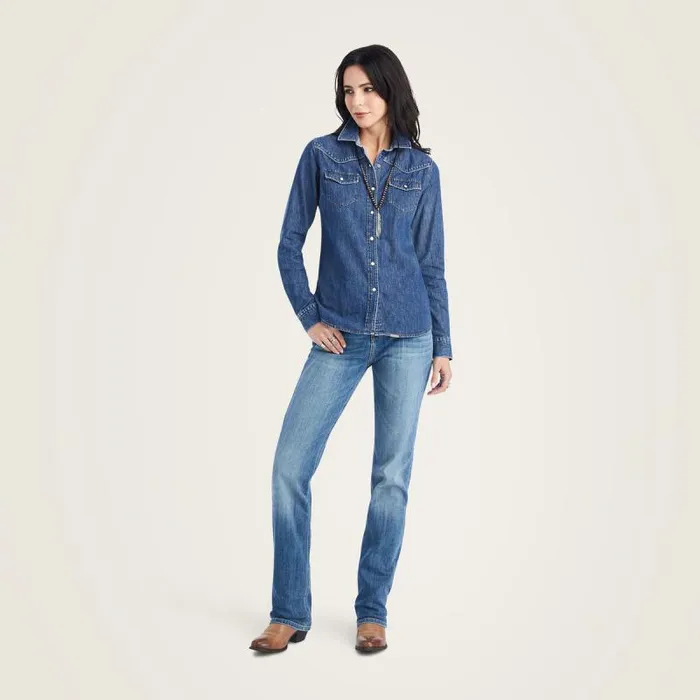 Women TShirts and Tops Ariat Farriday Denim Shirt Bluelight Women TShirts and Tops Ariat Farriday Denim Shirt Bluelight