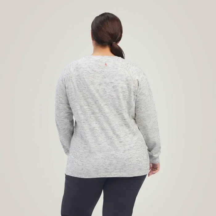 Women TShirts and Tops Ariat FR Air Henley Top Space Dye Heather Grey Women TShirts and Tops Ariat FR Air Henley Top Space Dye Heather Grey
