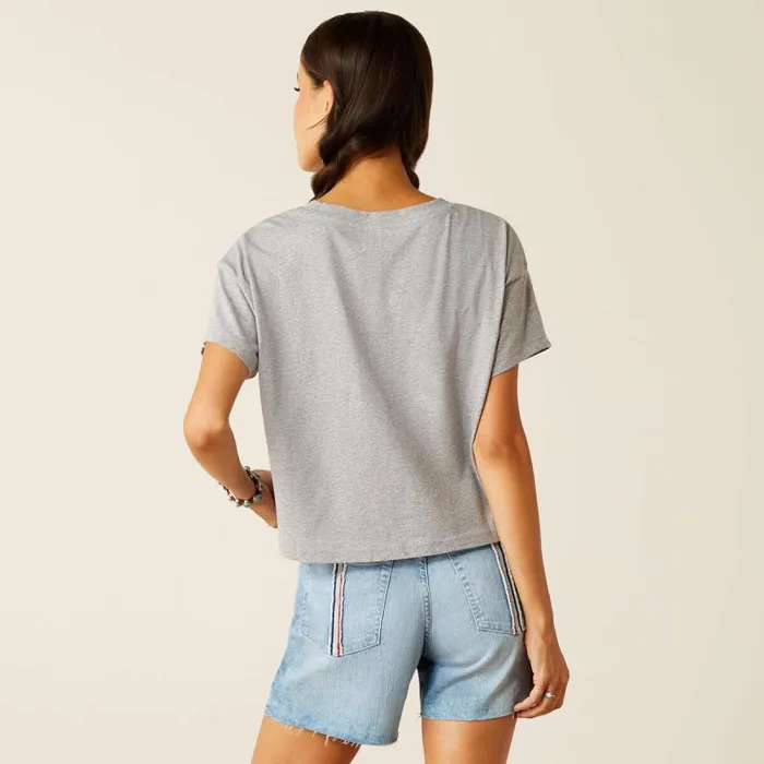 Women TShirts and Tops Ariat Homespun Flag TShirt Heather Grey Women TShirts and Tops Ariat Homespun Flag TShirt Heather Grey