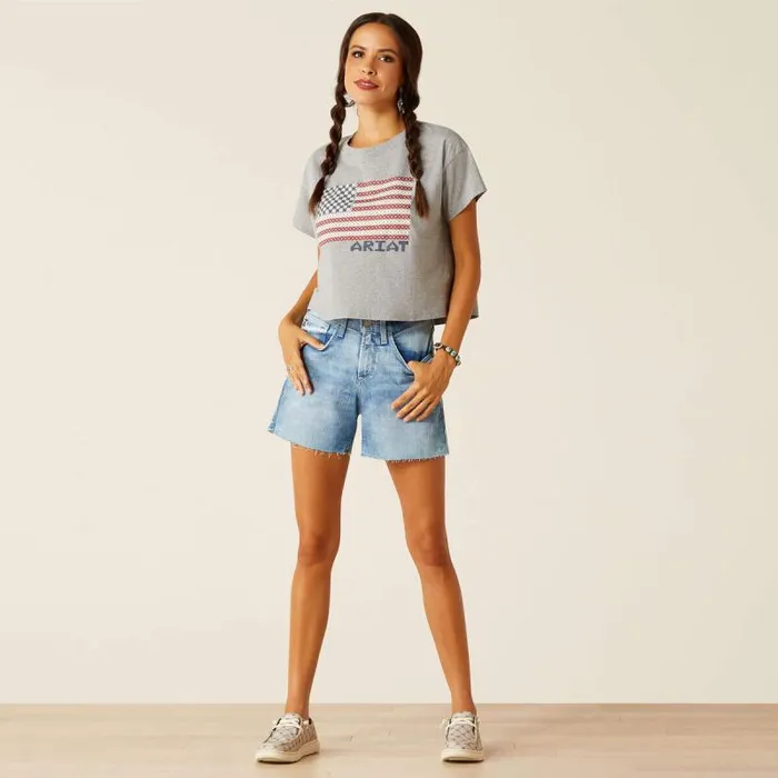 Women TShirts and Tops Ariat Homespun Flag TShirt Heather Grey Women TShirts and Tops Ariat Homespun Flag TShirt Heather Grey