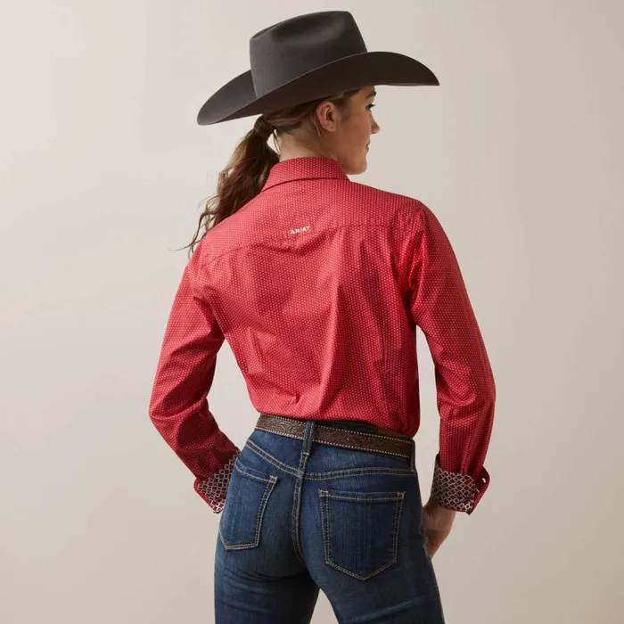 Women TShirts and Tops Ariat Kirby Stretch Shirt Cardinal Dot Women TShirts and Tops Ariat Kirby Stretch Shirt Cardinal Dot