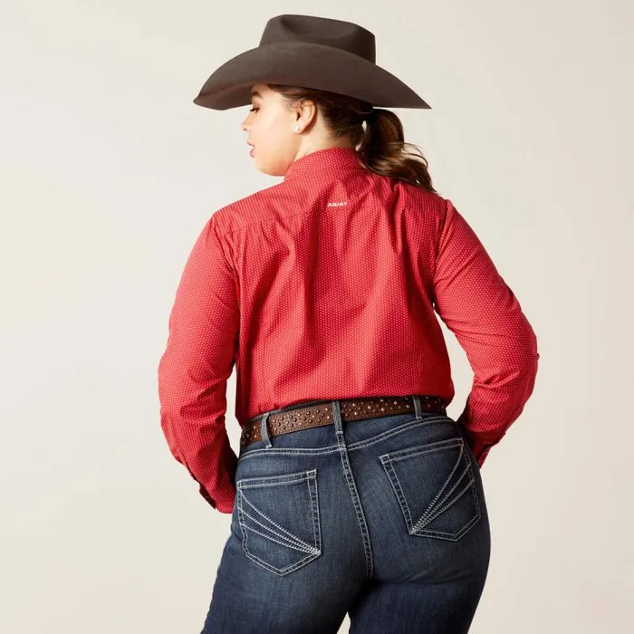 Women TShirts and Tops Ariat Kirby Stretch Shirt Cardinal Dot Women TShirts and Tops Ariat Kirby Stretch Shirt Cardinal Dot
