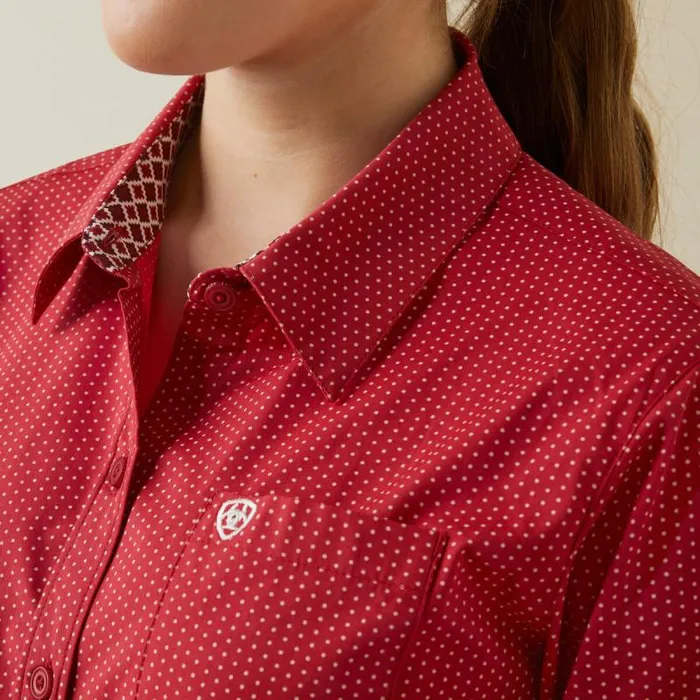 Women TShirts and Tops Ariat Kirby Stretch Shirt Cardinal Dot Women TShirts and Tops Ariat Kirby Stretch Shirt Cardinal Dot