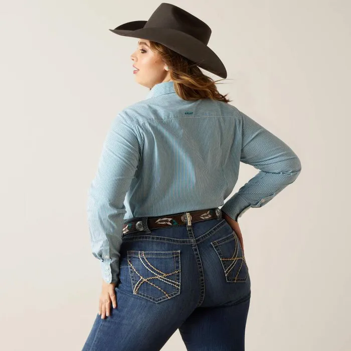 Women TShirts and Tops Ariat Kirby Stretch Shirt Crystal Teal Stripe Women TShirts and Tops Ariat Kirby Stretch Shirt Crystal Teal Stripe