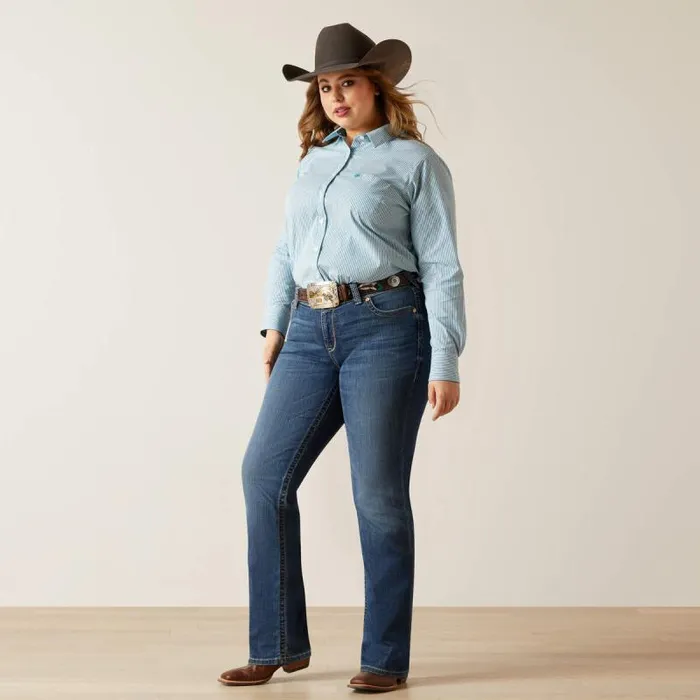Women TShirts and Tops Ariat Kirby Stretch Shirt Crystal Teal Stripe Women TShirts and Tops Ariat Kirby Stretch Shirt Crystal Teal Stripe