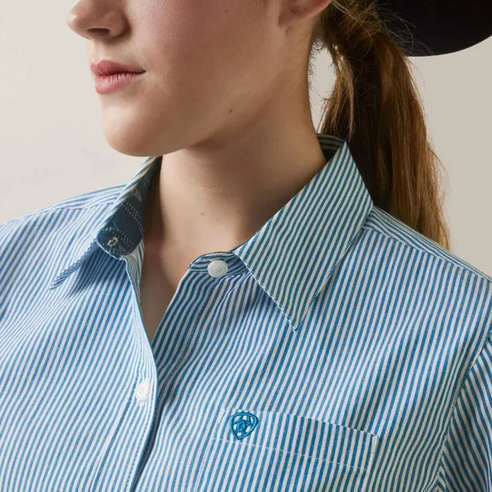 Women TShirts and Tops Ariat Kirby Stretch Shirt Crystal Teal Stripe Women TShirts and Tops Ariat Kirby Stretch Shirt Crystal Teal Stripe