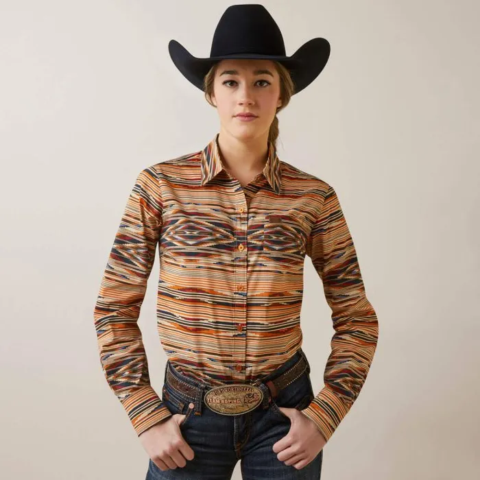 Women TShirts and Tops Ariat Kirby Stretch Shirt Sunset Saltillo