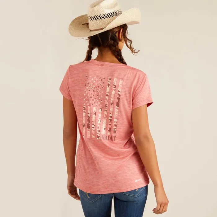 Women TShirts and Tops Ariat Laguna Patriot TShirt Faded Rose