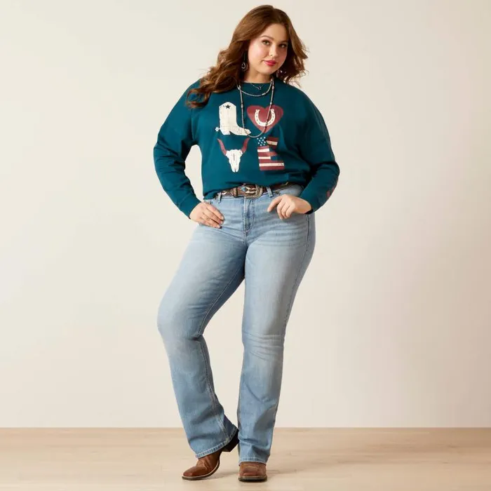 Women TShirts and Tops Ariat Love Oversized Tee Reflecting Pond