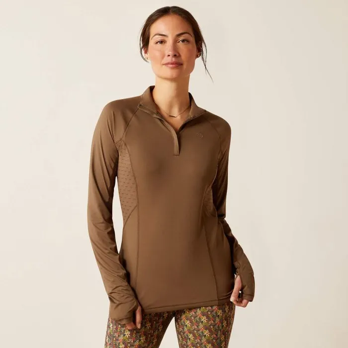 Women TShirts and Tops Ariat Lowell 20 14 Zip Baselayer Canteen