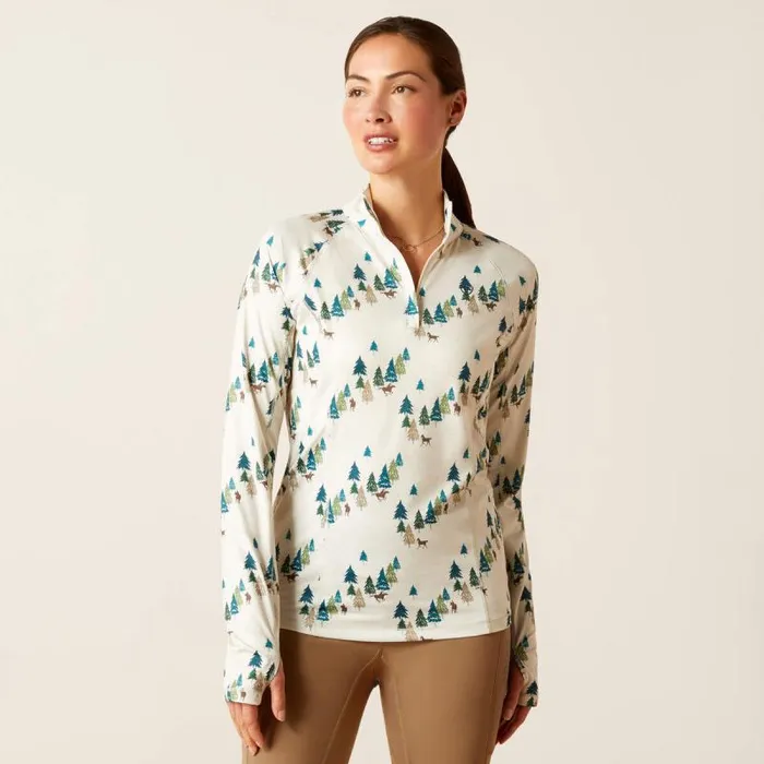 Women TShirts and Tops Ariat Lowell 20 14 Zip Baselayer Forest Ride