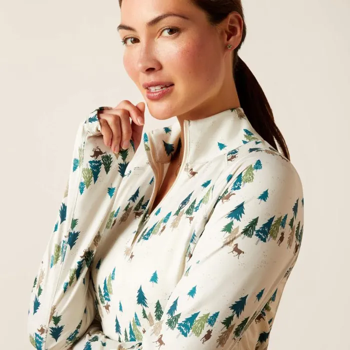 Women TShirts and Tops Ariat Lowell 20 14 Zip Baselayer Forest Ride