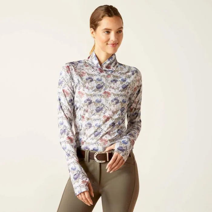 Women TShirts and Tops Ariat Lowell Wrap Baselayer Equine Floral