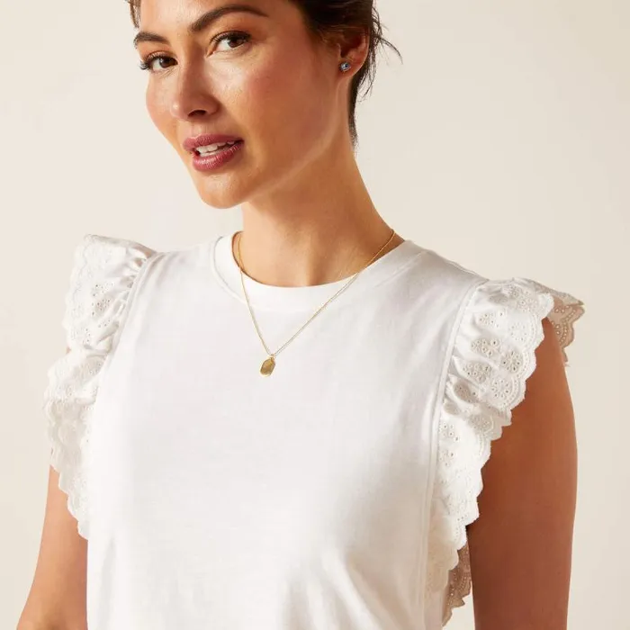 Women TShirts and Tops Ariat Ludlow Top White Women TShirts and Tops Ariat Ludlow Top White