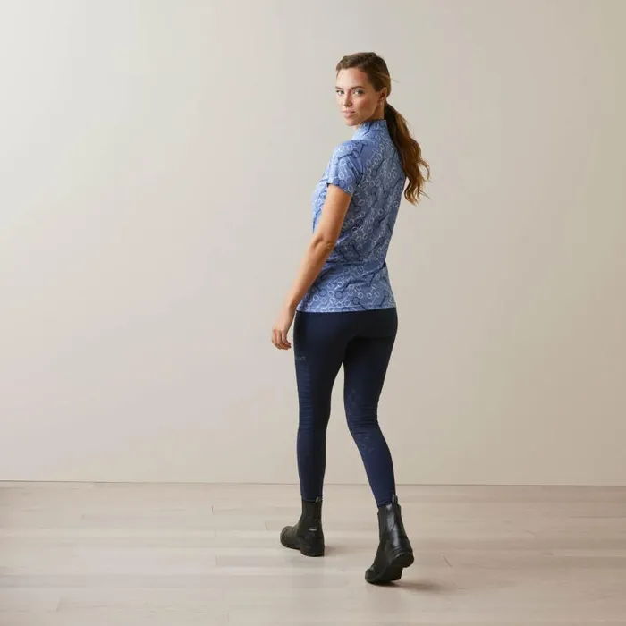 Women TShirts and Tops Ariat Motif Polo Ashleigh Blue Bit Print