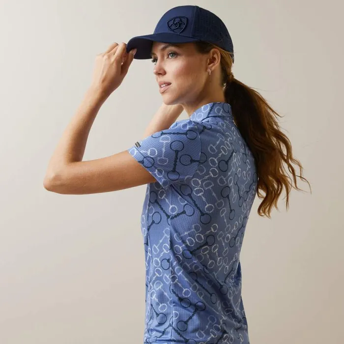 Women TShirts and Tops Ariat Motif Polo Ashleigh Blue Bit Print