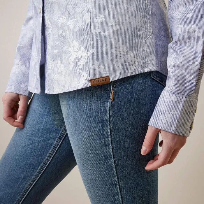 Women TShirts and Tops Ariat Muir Blouse Blue Jacquard Women TShirts and Tops Ariat Muir Blouse Blue Jacquard