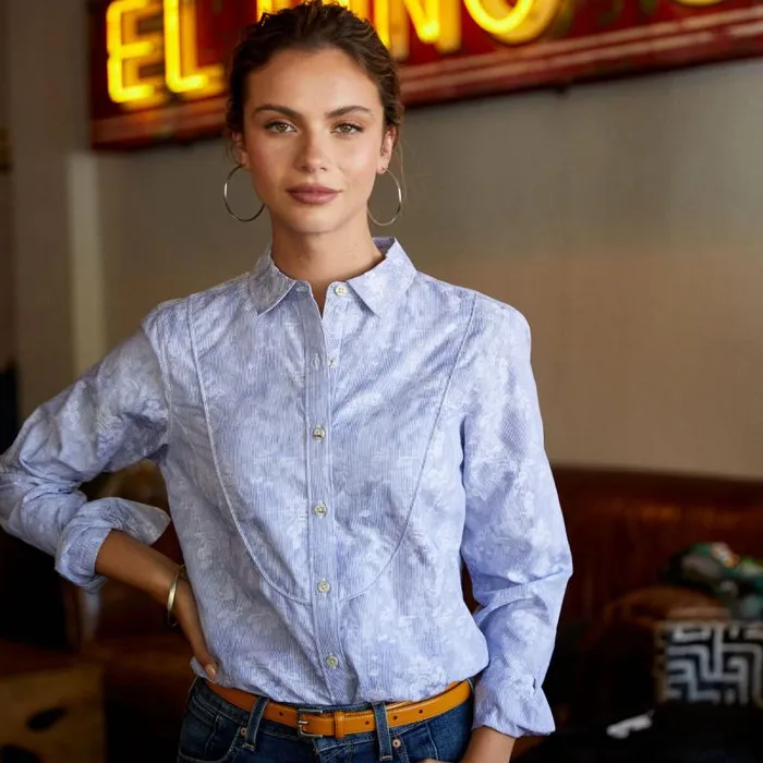 Women TShirts and Tops Ariat Muir Blouse Blue Jacquard Women TShirts and Tops Ariat Muir Blouse Blue Jacquard