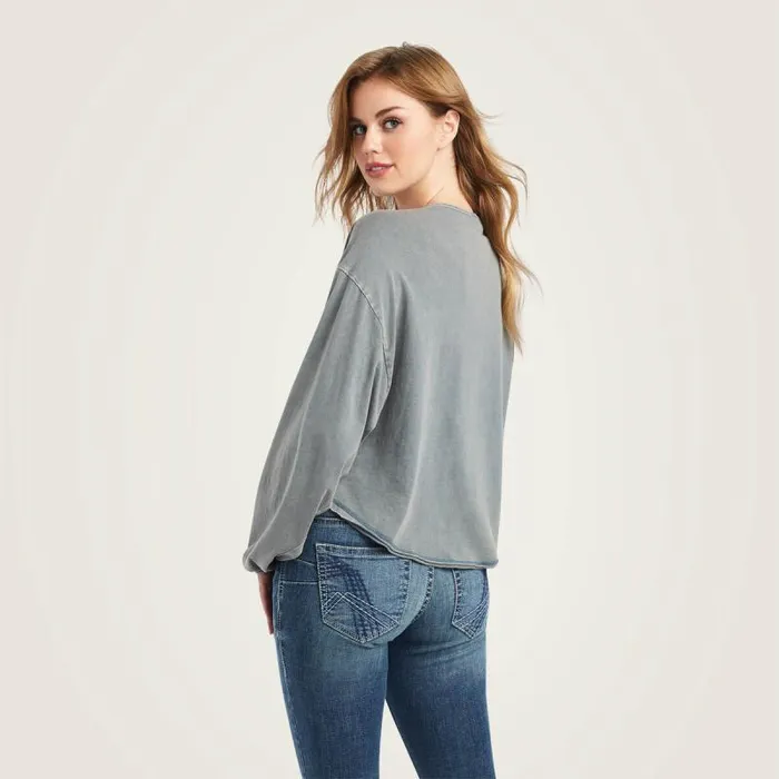 Women TShirts and Tops Ariat Pinon Henley Top Midnight Navy