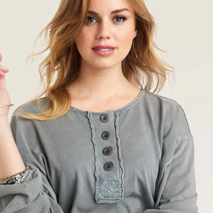 Women TShirts and Tops Ariat Pinon Henley Top Midnight Navy