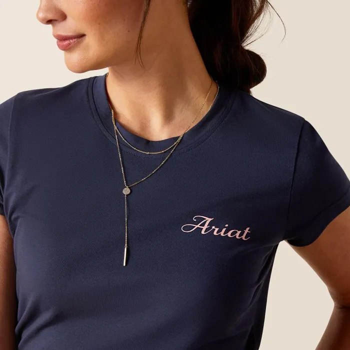 Women TShirts and Tops Ariat Pretty Shield TShirt Navy Eclipse Women TShirts and Tops Ariat Pretty Shield TShirt Navy Eclipse