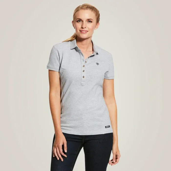 Women TShirts and Tops Ariat Prix 20 Polo Heather Grey