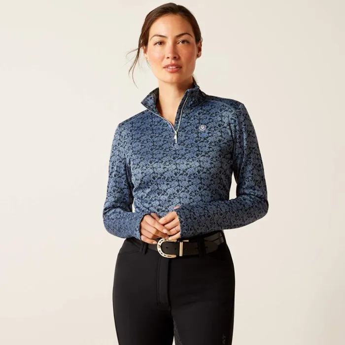Women TShirts and Tops Ariat Prophecy 14 Zip Baselayer Sargasso Sea