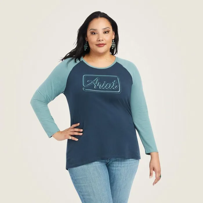 Women TShirts and Tops Ariat REAL Baseball Shirt Midnight Navyarctic Women TShirts and Tops Ariat REAL Baseball Shirt Midnight Navyarctic