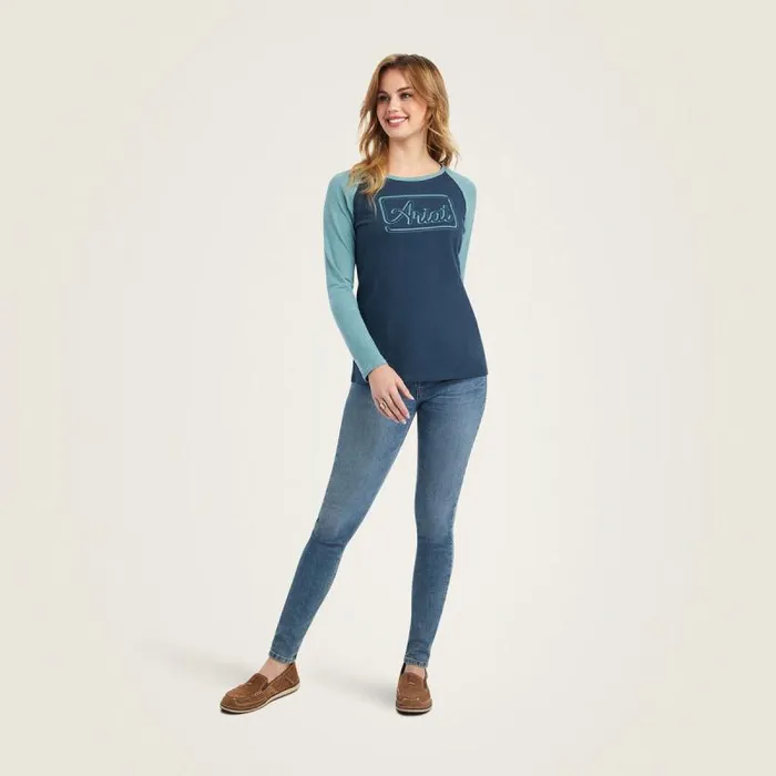 Women TShirts and Tops Ariat REAL Baseball Shirt Midnight Navyarctic Women TShirts and Tops Ariat REAL Baseball Shirt Midnight Navyarctic