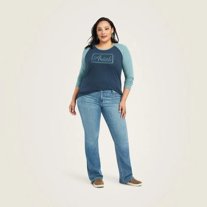 Women TShirts and Tops Ariat REAL Baseball Shirt Midnight Navyarctic Women TShirts and Tops Ariat REAL Baseball Shirt Midnight Navyarctic