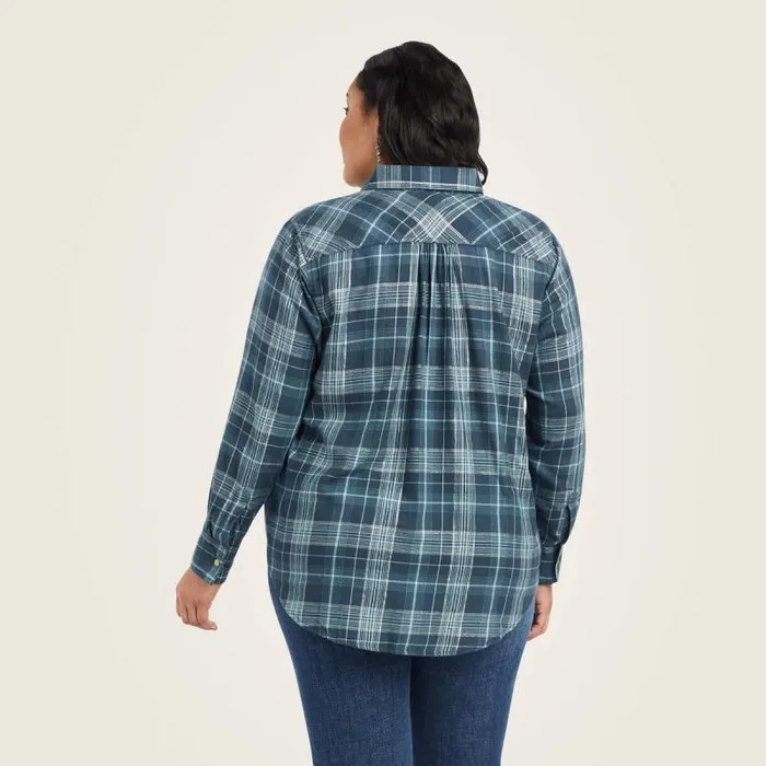 Women TShirts and Tops Ariat REAL Billie Jean Popover Shirt Lurex Plaid
