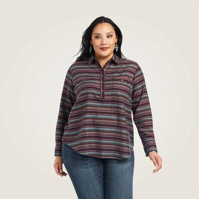 Women TShirts and Tops Ariat REAL Billie Jean Popover Shirt Roadside Stripe Women TShirts and Tops Ariat REAL Billie Jean Popover Shirt Roadside Stripe