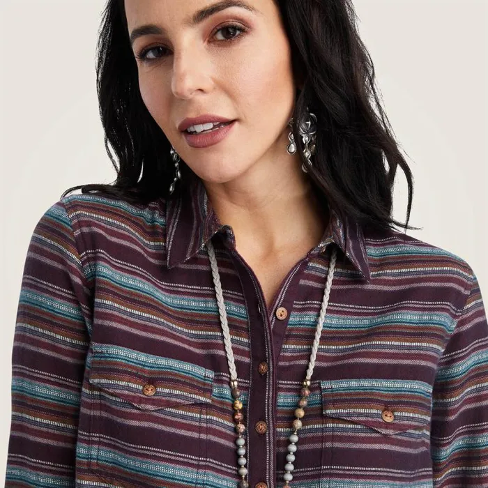 Women TShirts and Tops Ariat REAL Billie Jean Popover Shirt Roadside Stripe Women TShirts and Tops Ariat REAL Billie Jean Popover Shirt Roadside Stripe