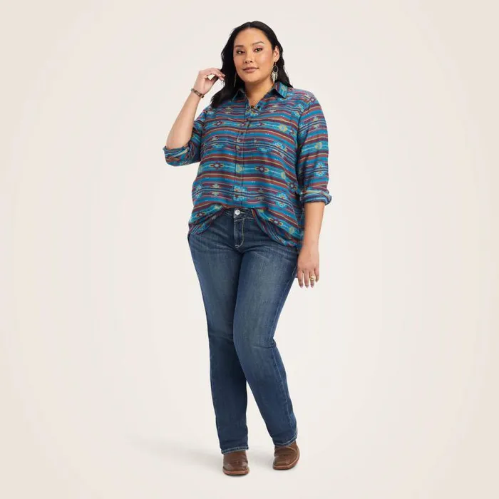 Women TShirts and Tops Ariat REAL Billie Rae Shirt Celestial Southwest Jacquard