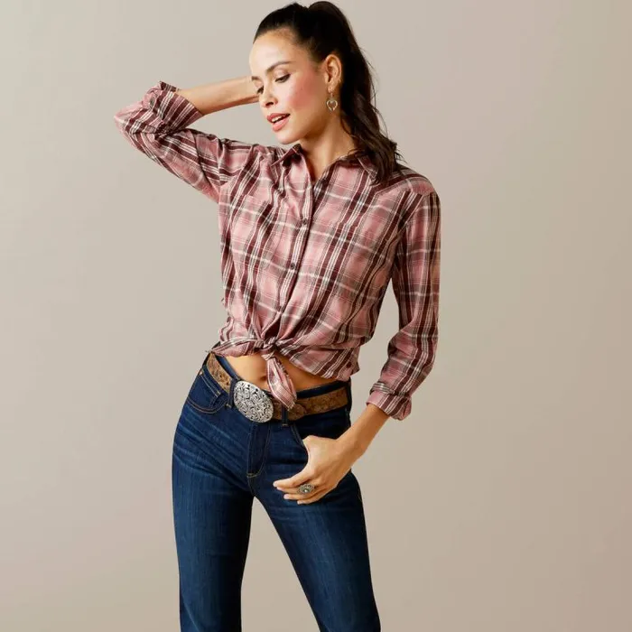 Women TShirts and Tops Ariat REAL Billie Rae Shirt Saguaro Plaid