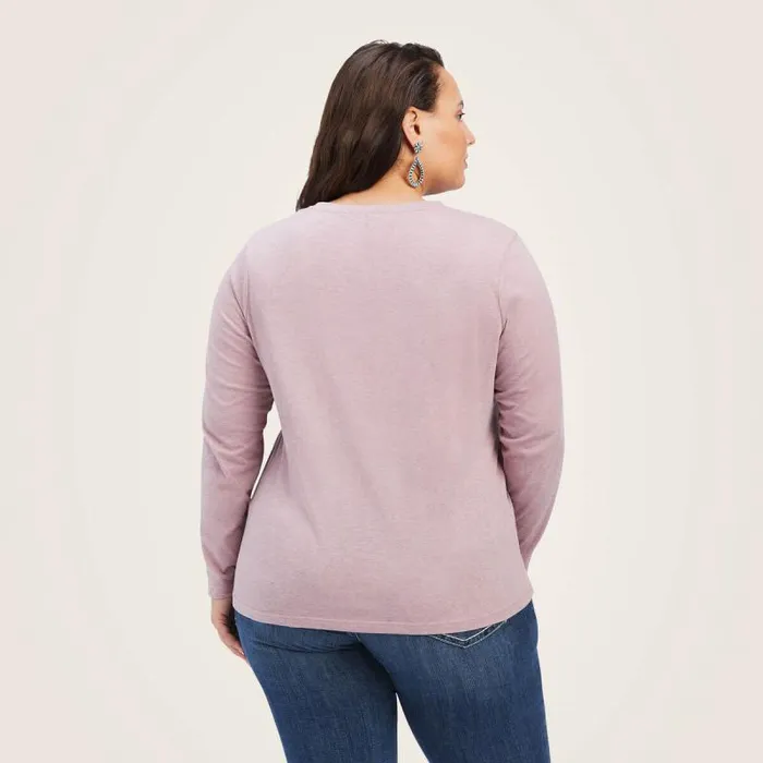 Women TShirts and Tops Ariat REAL Chest Logo Relaxed Tee Nostalgia Rose