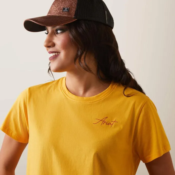 Women TShirts and Tops Ariat REAL Cool Cow Tee Yolk Yellow Women TShirts and Tops Ariat REAL Cool Cow Tee Yolk Yellow