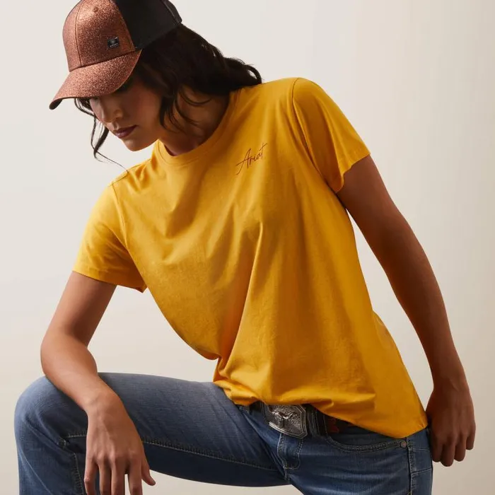 Women TShirts and Tops Ariat REAL Cool Cow Tee Yolk Yellow Women TShirts and Tops Ariat REAL Cool Cow Tee Yolk Yellow