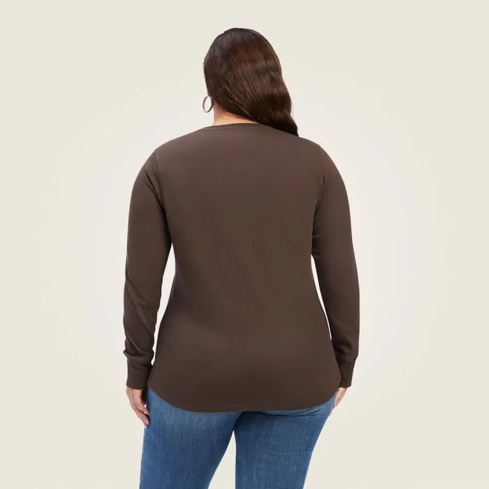 Women TShirts and Tops Ariat REAL Henley Shirt Brazil Nut Women TShirts and Tops Ariat REAL Henley Shirt Brazil Nut