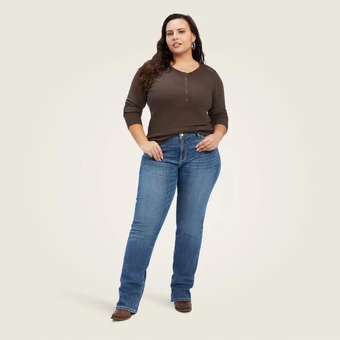 Women TShirts and Tops Ariat REAL Henley Shirt Brazil Nut Women TShirts and Tops Ariat REAL Henley Shirt Brazil Nut