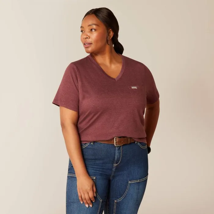 Women TShirts and Tops Ariat Rebar Cotton Strong American Rose TShirt Burgundy Heather Women TShirts and Tops Ariat Rebar Cotton Strong American Rose TShirt Burgundy Heather
