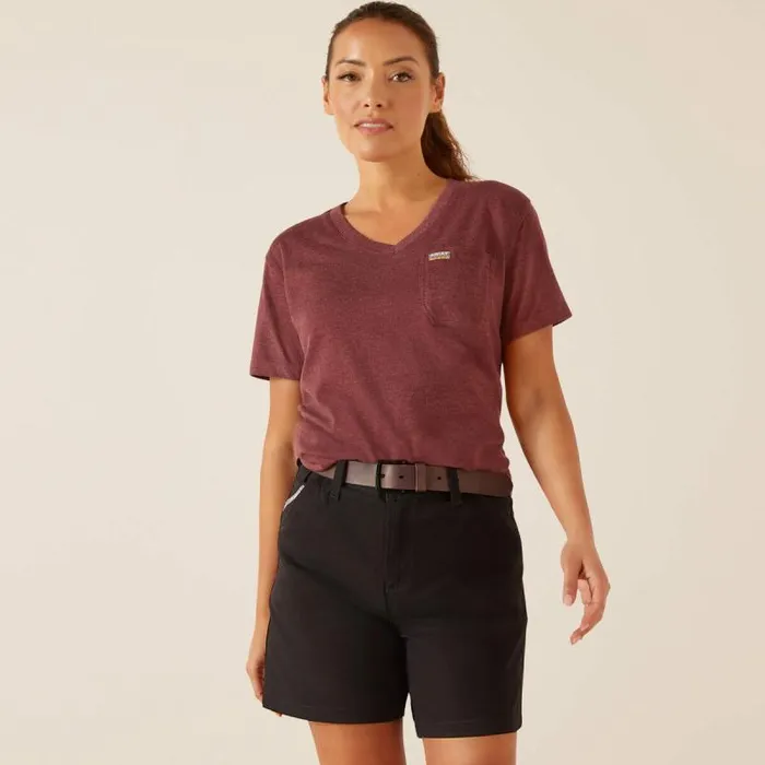 Women TShirts and Tops Ariat Rebar Cotton Strong American Rose TShirt Burgundy Heather Women TShirts and Tops Ariat Rebar Cotton Strong American Rose TShirt Burgundy Heather