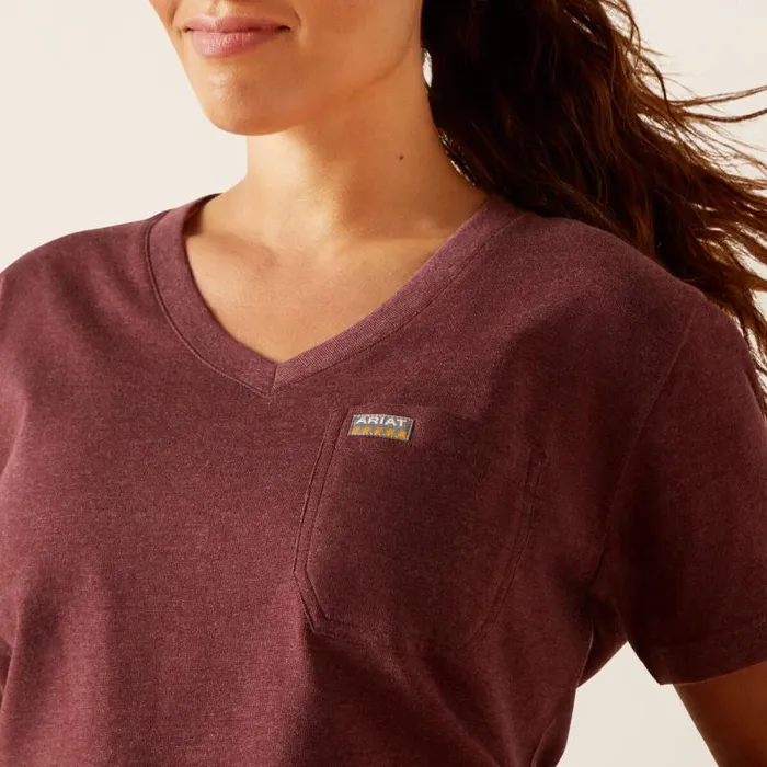 Women TShirts and Tops Ariat Rebar Cotton Strong American Rose TShirt Burgundy Heather Women TShirts and Tops Ariat Rebar Cotton Strong American Rose TShirt Burgundy Heather
