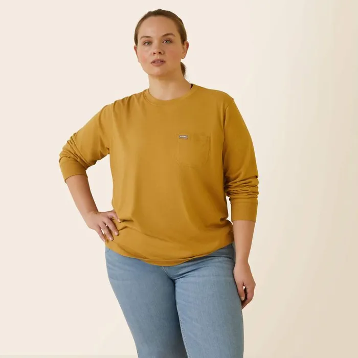 Women TShirts and Tops Ariat Rebar Cotton Strong Arrow Antelope Heather