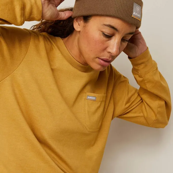 Women TShirts and Tops Ariat Rebar Cotton Strong Arrow Antelope Heather