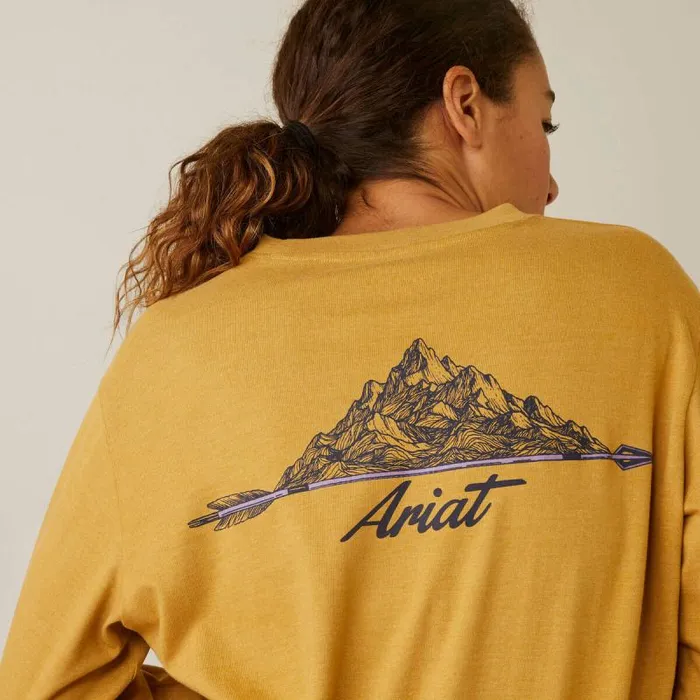 Women TShirts and Tops Ariat Rebar Cotton Strong Arrow Antelope Heather